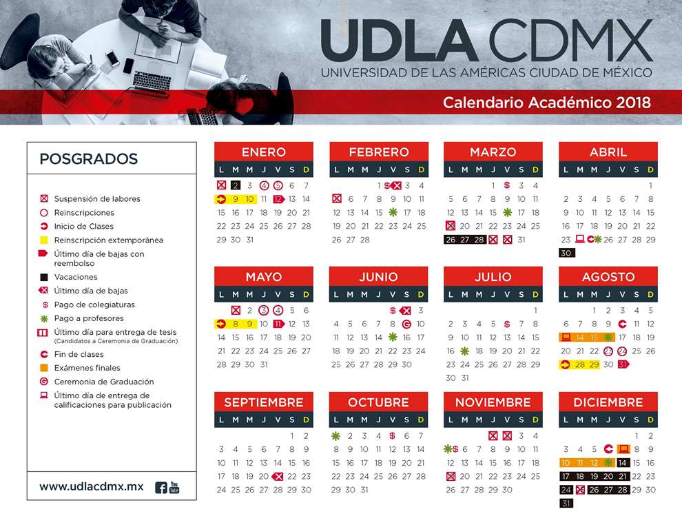UDLA CDMX Calendario Académico